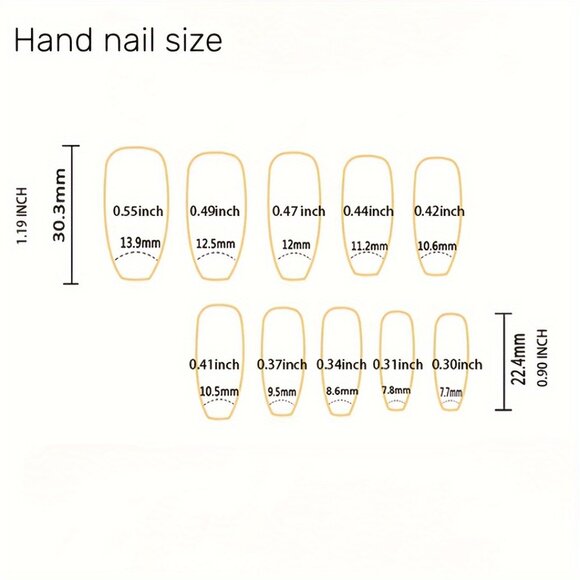 24pcs Glossy Long Square Fake Nails, Yellow Gradient Press On Nails With Glitter - Picture 6 of 6